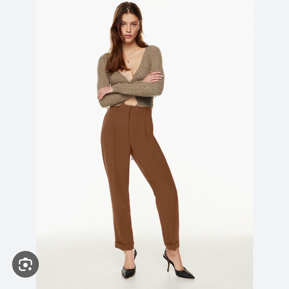Aritzia Brown High-Waist Trousers